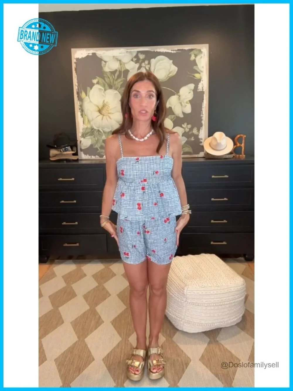 2 Piece Short Set Spaghetti Strap Cami Top Shorts with Pockets Summer